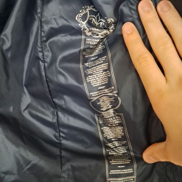 Mackage Jacket Women's Large L Navy Blue Rain Designer Windbreaker Luxury Hooded - Picture 8 of 14